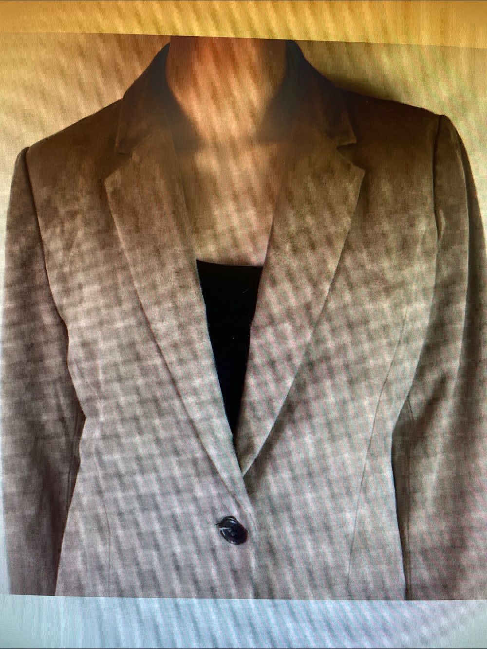 Chico's camel tan Suede-Look Single-Button Blazer - Picture 12 of 12